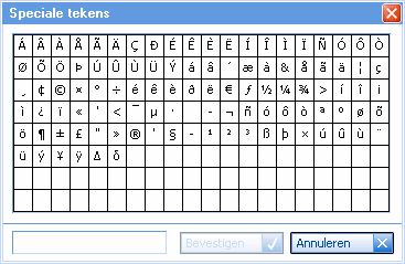 Speciale tekens Siteworks CMS